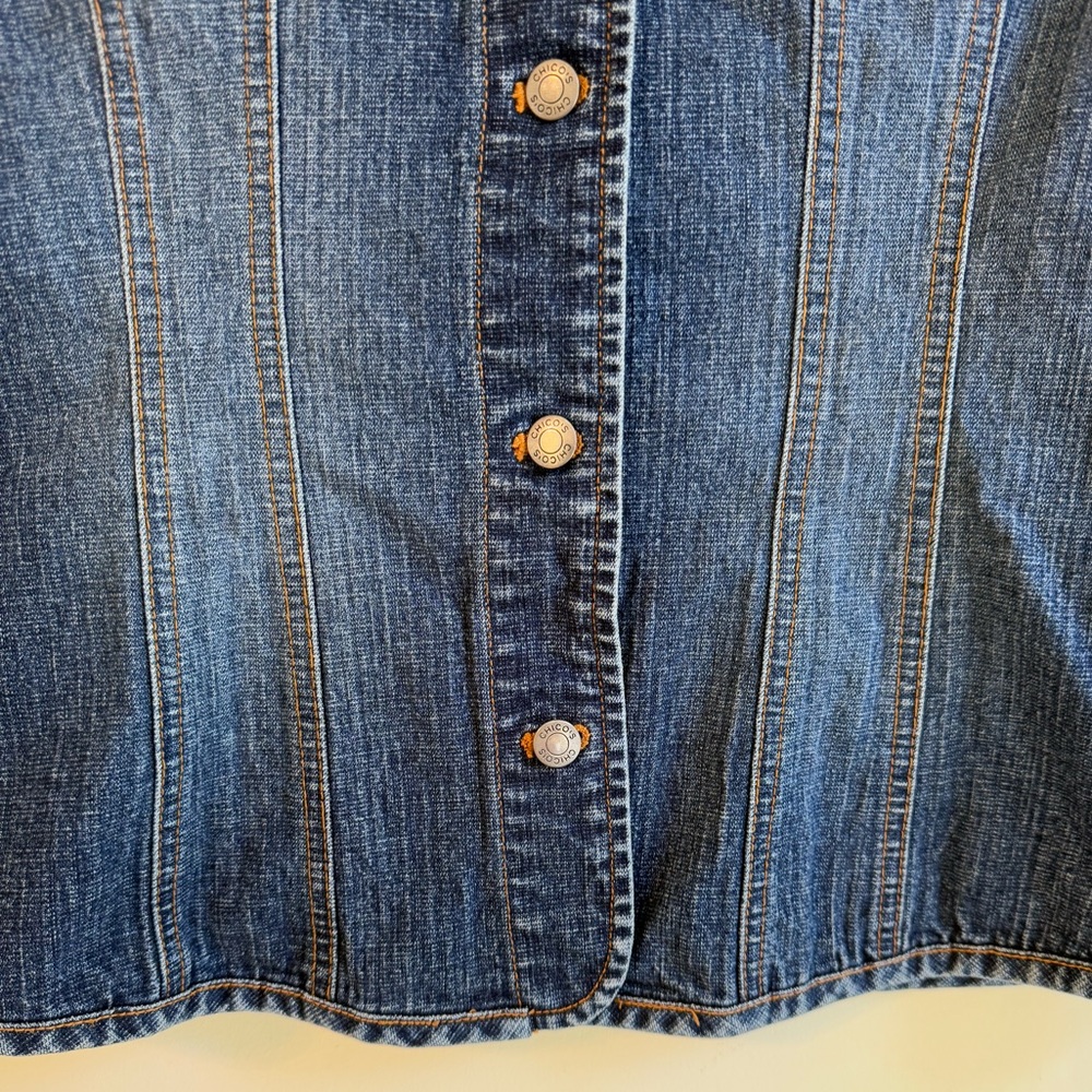 Chico's Classic Blue Denim Vest *GREAT USED CONDITION* - Picture 6 of 9